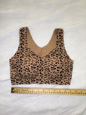 Tan Leopard Print Wireless Bralette Small